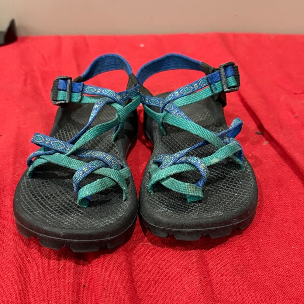 Chaco Women's Sandals - Black and Teal - Picture 2 of 5